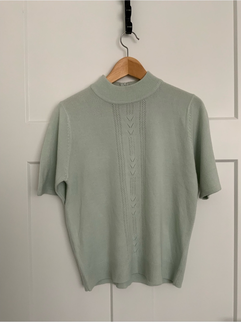 Koret Light Green Short Sleeve Turtleneck Knit Top Sweater S